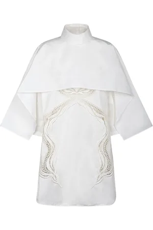 Jil Sander Milk Poplin Top with Embroidered Detail
