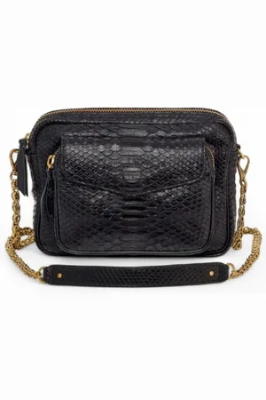 CLARIS VIROT Cross Body Bags, female, , ONE SIZE, Python Shoulder Bag with Gold Chain