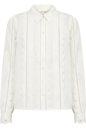 Cream Feminine Lace Shirt Snow