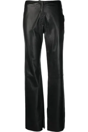 ALYSI Leather Straight Leg Womens Trousers