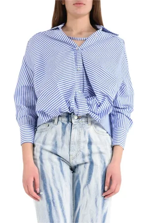 A PAPER KID Shirts, female, , 2XS, Striped Cotton Shirt