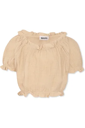 Molo Cotton Crop Top with Balloon Sleeves