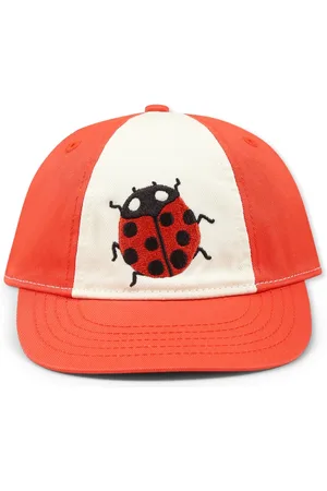 Mini Rodini Hats & Caps, unisex, , 58 CM, Ladybug Embroidered Cotton Hat with Visor