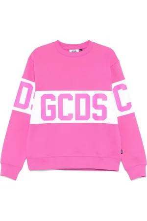GCDS Round-neck Knitwear, male, , M, Purple Crewneck Jumper