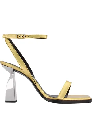 NODALETO Golden Metallic Heeled Sandals Angel E