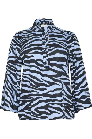 Kaffe Blue/Black Graphic Blouse