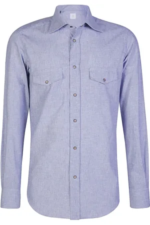 ELEVENTY Slim Fit Cotton Linen Shirt