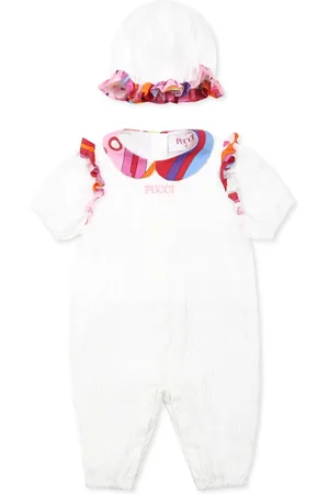 Emilio Pucci Sets, female, , 6 M, Romper Set with Marble Print