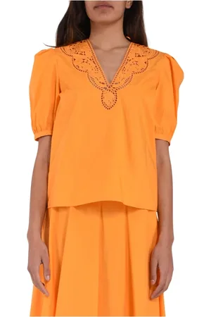 Twin-Set Blouses, female, , L, Cotton sangallo embroidered blouse
