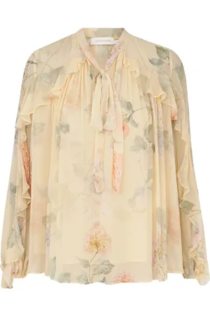 ZIMMERMANN Floral Print Top With Ruffle Detail