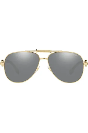 VERSACE Gold Pilot Sunglasses Polarized Stylish Model