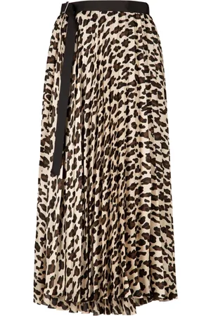 SACAI Midi Skirts, female, , M, Leopard Print Stylish Skirt