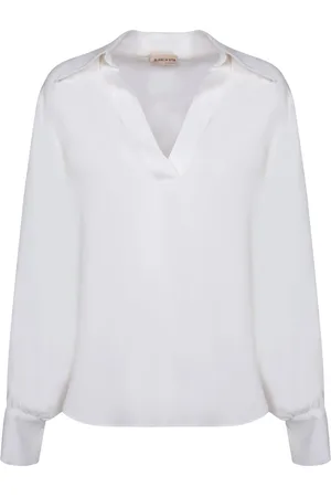 BLANCA Blouses, female, , XL, Silk V-Neck Blouse