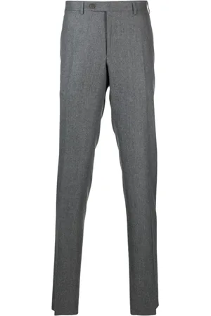 CANALI Suit Trousers, male, , 2XL, Flannel Wool Trousers with Pockets