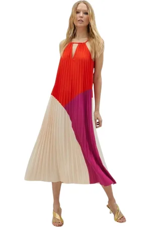 Lola Casademunt Midi Dresses, female, , M, Long Tricolor Pleated Dress
