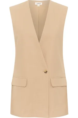 Soaked in Luxury Vests, female, , XS, Elegant Vest with V-Neck and Button