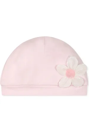 MONNALISA Cotton Newborn Hat with Flower