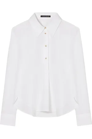 Luisa Cerano Cotton Tunic Blouse with Gold Buttons