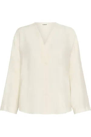 Soaked in Luxury Elegant V-Neck Shirt Blouse Whisper