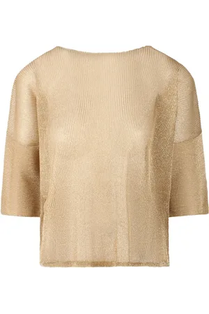 CIRCUS HOTEL Blouses, female, , M, Shimmer Ribbed Top