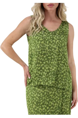 Manila Grace Sleeveless Tops, female, , S, Printed Tank Top 