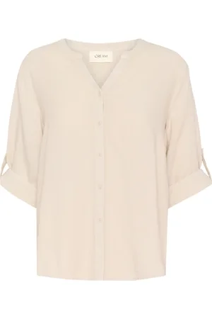 Cream Stylish Shirt Blouse Crventa Crispy Sand