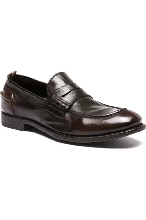 Officine creative Loafers, male, , 10 UK, Handmade Black Leather Penny Loafers