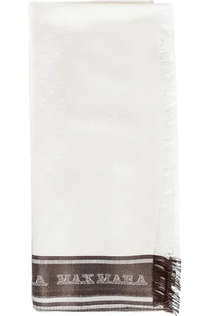 Max Mara Silk Cashmere Jacquard Stripe Scarf