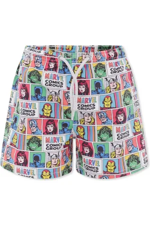 MC2 SAINT BARTH Swimming Trunks, male, , 12 Y, Superhero Print Swim Shorts