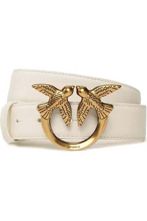 Pinko Belts, female, , L, Love Birds Diamond Cut Leather Belt