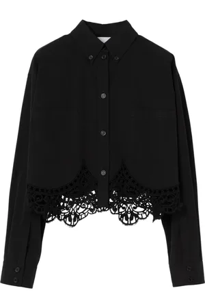 Burberry Shirts, female, , 2XS, Cotton Cropped Macrame Shirt