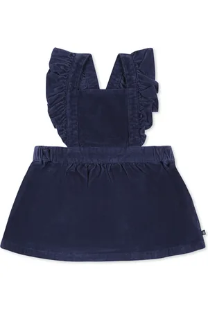 Petit Bateau Dresses, female, , 12 M, Corduroy Dungarees with Ruffled Straps