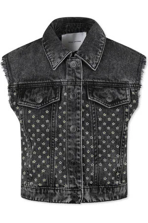 Marc Jacobs Vests, unisex, , 4 Y, Denim Rhinestone Flower Vest