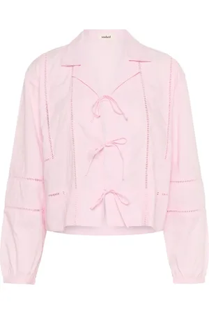 Soaked in Luxury Feminine Shirt Blouse with Tie Front