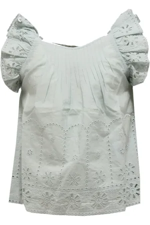 Stella McCartney Blouses, female, , 12 M, Kids Turquoise Top Embro Anglaise