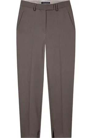 Luisa Cerano Slim-fit Trousers, female, , S, Taupe Techno-Wool Tapered Trousers