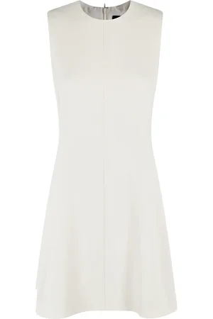 THEORY White Flare Dress with Zipper Closure