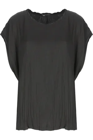 Nü by Staff Pleated Crew Neck Short Sleeve Blouse