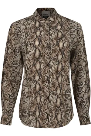 Isabel Marant Python Print Silk Blend Shirt