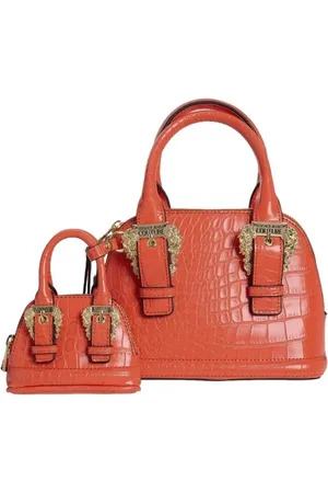 VERSACE Handbags, female, , ONE SIZE, Crocodile Effect Shoulder Bag with Coin Purse