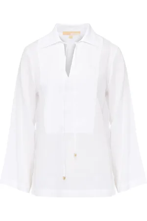 Michael Kors Blouses, female, , S, Linen V-Neck Top