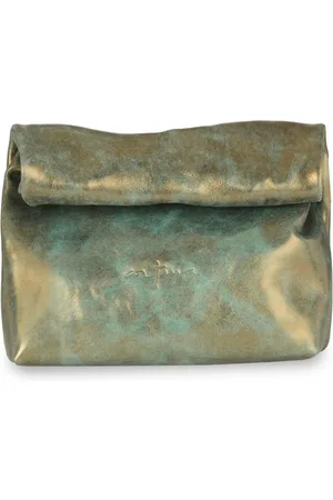 Cortana Delhi S, bronze turquoise leather clutch