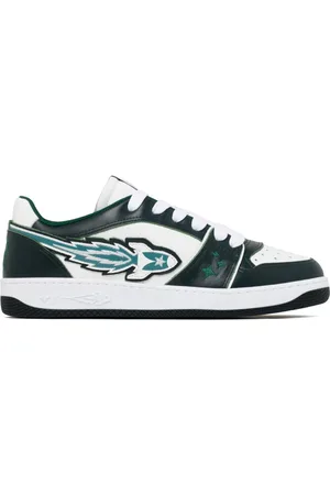 ENTERPRISE JAPAN Sneakers, male, , 6 UK, Green Rocket Motif Lace Up Trainers