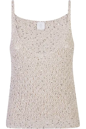 ELEVENTY Sleeveless Cotton Top with Lurex