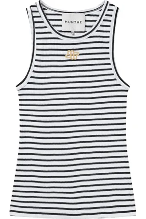 Munthe Sleeveless Tops, female, , 2XS, Tank Top with Emblem Embroidery