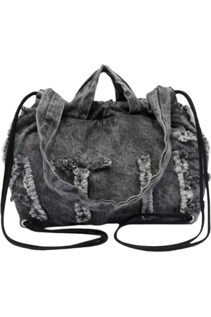 vic matiè Tote Bags, unisex, , ONE SIZE, Denim Fringe Backpack