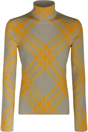 Burberry Turtlenecks, male, , L, Checked Wool Blend Jumper