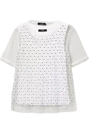 Twin-Set Embroidered Tulle Top