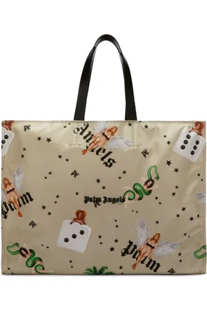 Palm Angels Tote Bags, male, , ONE SIZE, Multi Pin Up Shopping Bag