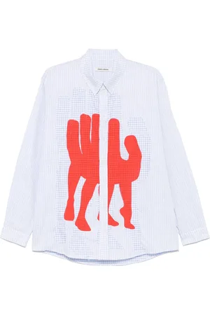 HENRIK VIBSKOV Casual Shirts, male, , M, Color-Block Shirt with Artistic Details